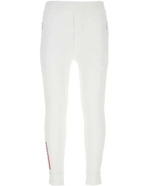Prada Skinny-Hose Mit Logo-Print - Weiß