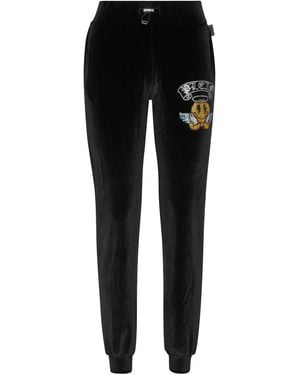 Philipp Plein Jogginghose in Samtoptik - Schwarz