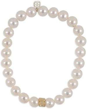 Sydney Evan Marquise Rondelle Pearl Bracelet - White