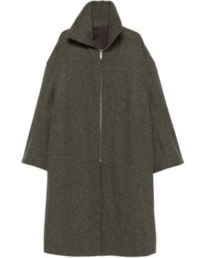 Rick Owens Stehkragen-Mantel mit Reißverschluss - Grau
