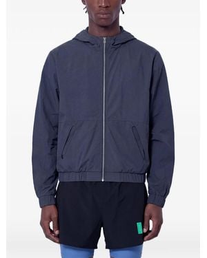 District Vision Taslan Hooded Elasticated-Hem Jacket - Blue