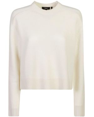 Theory Cropped Cashmere Sweater - White