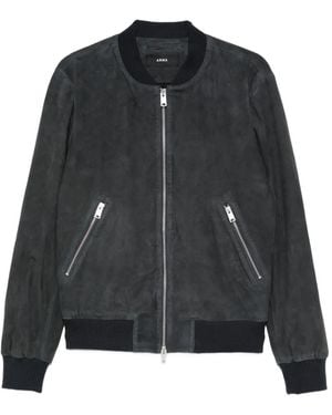 Arma Didier Suede Bomber Jacket - Black