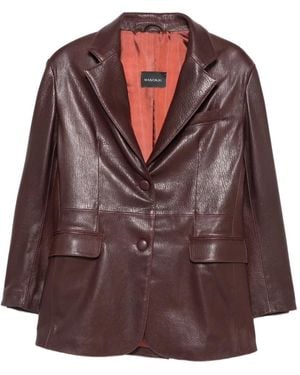 Manokhi Einreihige Lederjacke - Braun