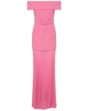 Rebecca Vallance Muriel Off-Shoulder Pleated Midi Dress - Pink