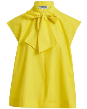 Essentiel Antwerp Bow-Detail Sleeveless Blouse - Yellow