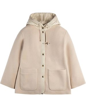 Fay Hooded Toggle-Detail Jacket - Natural