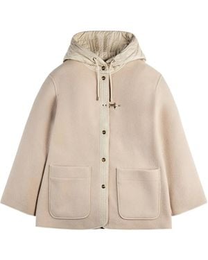 Fay Hooded Toggle-Detail Jacket - Natural