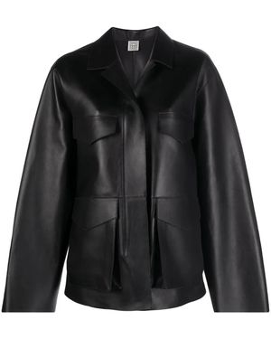 TOTEME Army Leather Biker Jacket - Black