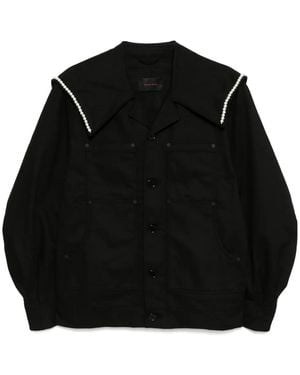 Simone Rocha Chaqueta estilo worker Beaded Sailor Collar - Negro