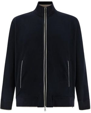 Paul & Shark Cotton Lyocell Zip Hoodie - Blue