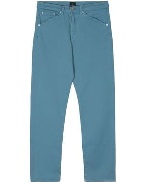 Paul Smith Straight Jeans Met Logo-Applicatie - Blauw