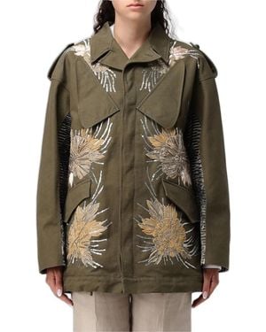 Antonio Marras Sequin-Embellished Floral-Patch Jacket - Green