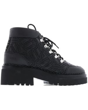 Nubikk Fae Stella Quilted Leather Ankle Boots - Black