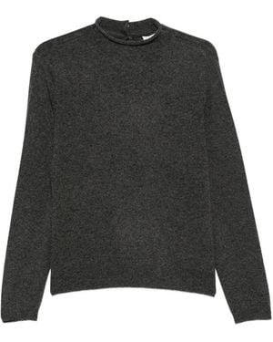 MLM Label High-Neck Cutout-Back Sweater - Black