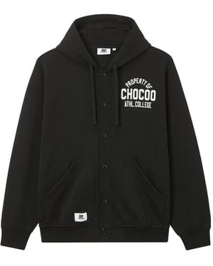 Chocoolate Buttoned Hoodie - Black