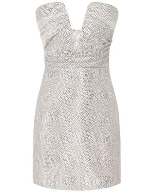 Elisabetta Franchi Gazar Mini Dress With Micro-Polka Dots - White