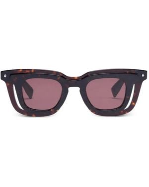 Viktor & Rolf Layered Rectangle-Frame Sunglasses - Purple