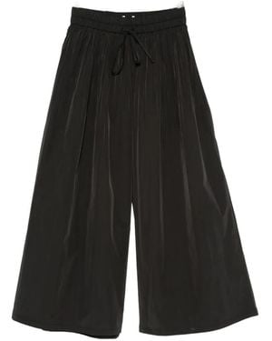 Psophia Drawstring-Waist Pleated Palazzo Trousers - Black
