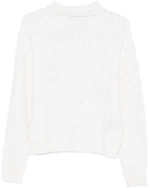 Tabaroni Cashmere Cable-Knit Sweater - White