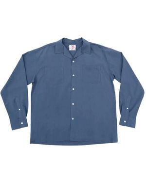 Son Of The Cheese Open Collar Long-Sleeve Shirt - Blue