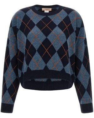 Twinset Wool Blend Jacquard Jumper - Blue