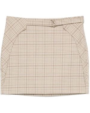 Patrizia Pepe Geruite Mini-Rok - Naturel