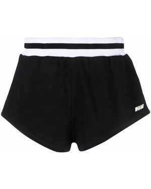 MSGM Logo-print Track Shorts Black