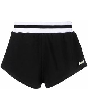 MSGM Logo-print Track Shorts Black