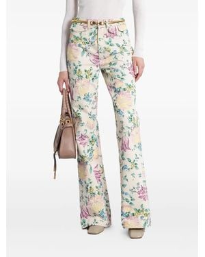 Chloé Floral-Print Jeans - White