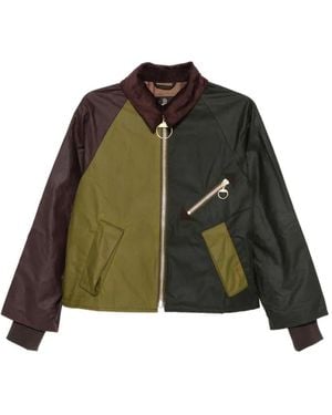 Barbour Colour-Block Waxed Jacket - Green