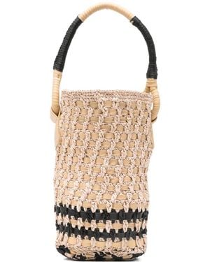 Alysi Top-Handle Bucket Bag - White