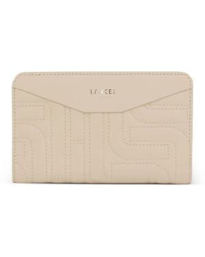 Lancel Zipped Quilted Compact Wallet - Natural