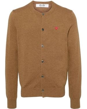 COMME DES GARÇONS PLAY Round--Neck Small Emblem Knit - Brown