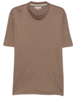 Canali Crew-Neck Short-Sleeve Jumper - Brown
