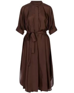 MEIMEIJ Short-Sleeve Midi Dress - Brown