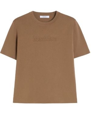 Max Mara Adelio エンボスロゴ Tシャツ - ブラウン