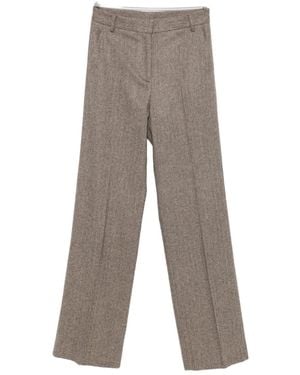 Antonelli Herringbone-Pattern Pants - Gray