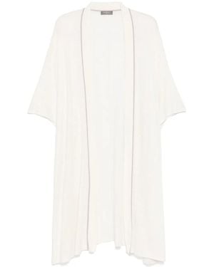 N.Peal Cashmere Linen Blend Kaftan Dress - White