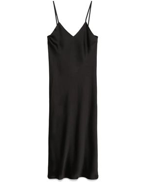Norma Kamali Abito Midi Stile Sottoveste Asimmetrico - Nero
