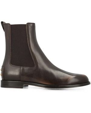 Tod's Gommino-Studded Leather Chelsea Boots - Brown