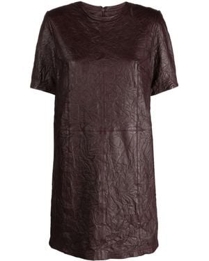 Zadig & Voltaire Riddy Creased Leather Minidress - Brown