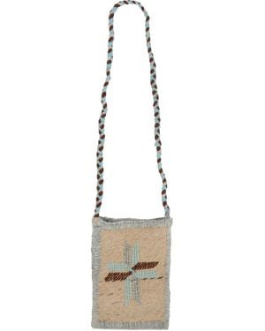 Chamula Kuriertasche mit Stickerei - Weiß