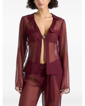 Manière De Voir Sheer Shirt With Clasp - Red