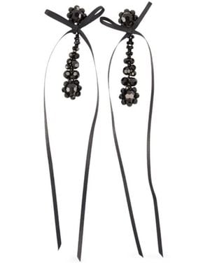 Simone Rocha Victorian Drip Bow-Detail Earrings - Black