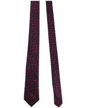 Missoni Seidenkrawatte Mit Zickzackmuster - Lila