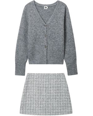 B+ AB Button Skirt - Gray