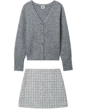 B+ AB Geknöpfter Rock - Grau