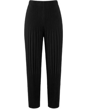 Homme Plissé Issey Miyake Pantalon À Effet Plissé - Black