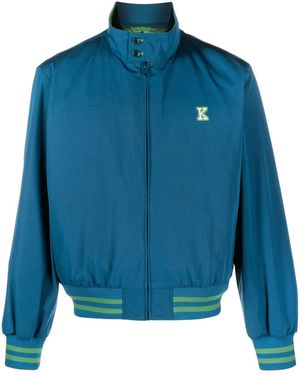 KENZO Graphic Logo-Print Track Jacket - Blue